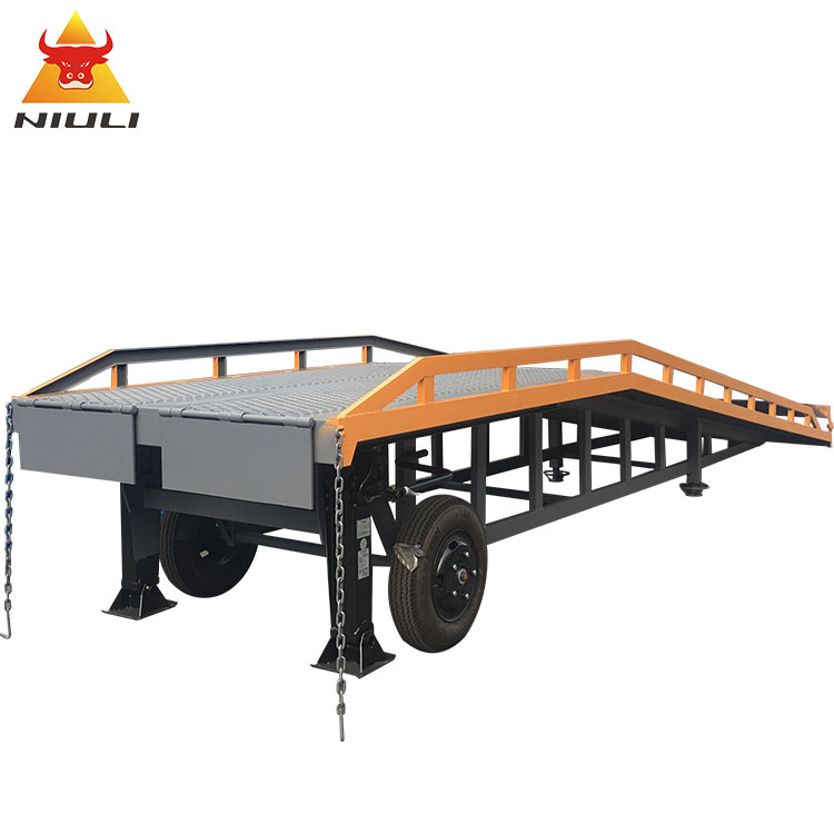 Fabrication de machines NIULI Rampe de quai mobile de 10 tonnes Rampe de quai de chargement pour chariot élévateur Rampe de quai mobile pour les ventes