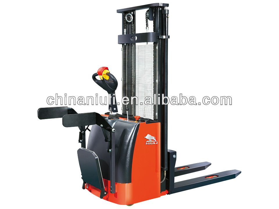 NIULI All Electric Walking Forklift 1ton 1.5 Ton Automatic Pallet Stacker Electric Stacker